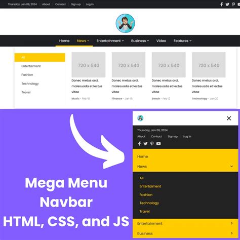 responsive mega menu codepen|How To Create a Mega Menu .